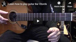 Learn how to play guitar bar-chords video